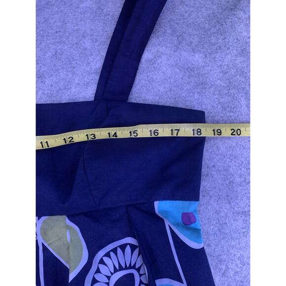 OC By OC Navy Flowered Sundress, Modern Print, Women’s Size 12, Summer Frock - Picture 12 of 13